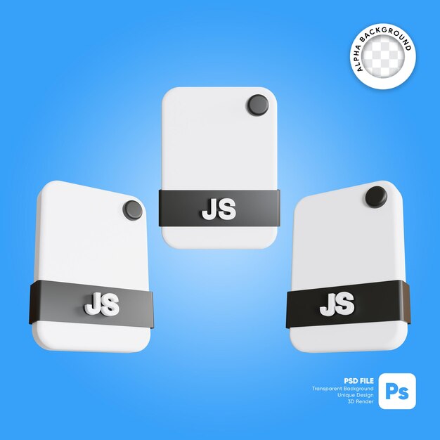 file formats js 3d icon render