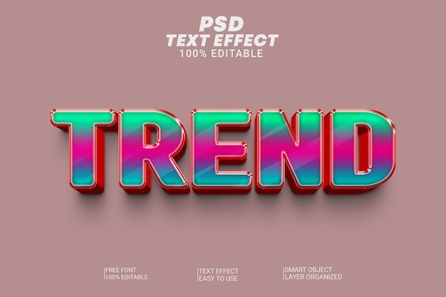 File modificabile psd in stile testo 3d di tendenza