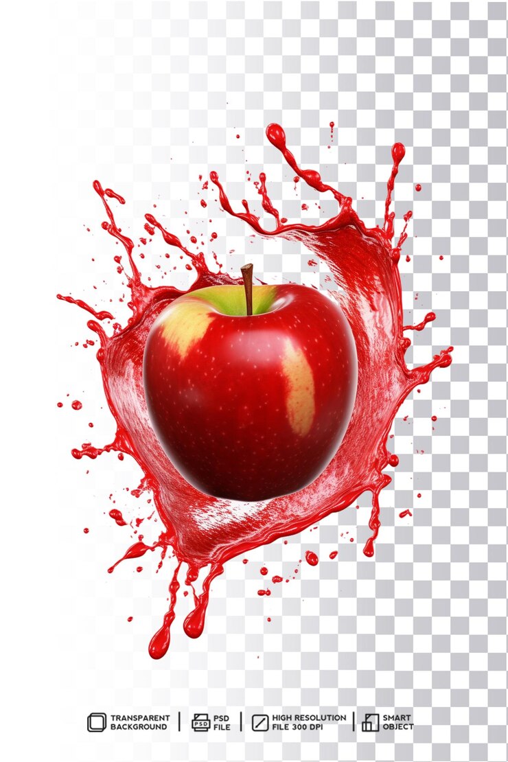 PSD file psd apple splash in sfondo trasparente
