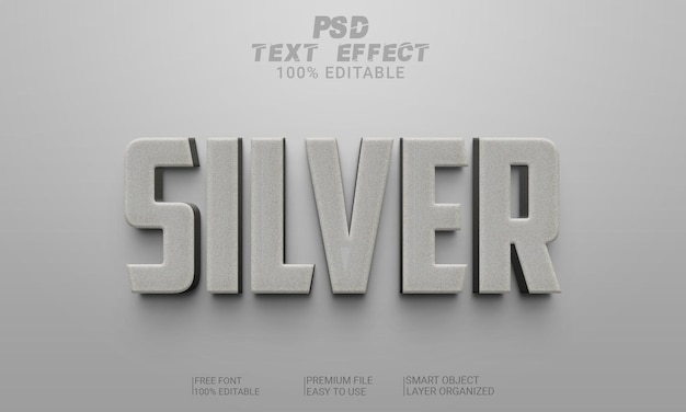 File PSD argento effetto testo 3D