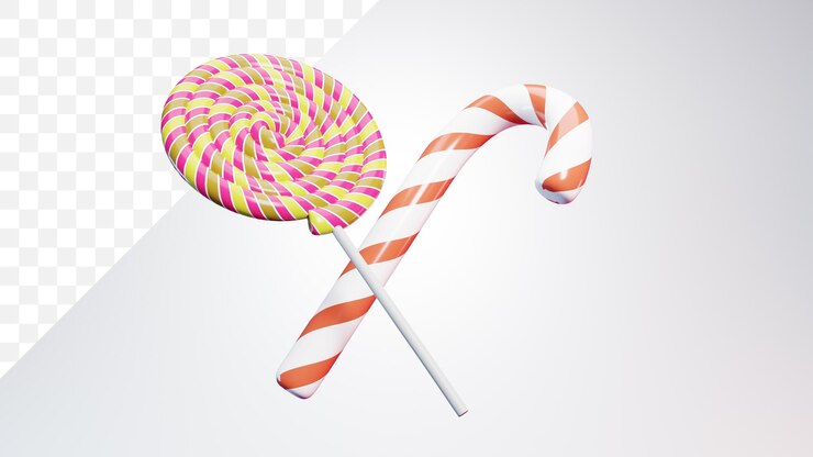 File PSD di caramelle natalizie realistiche canne icona 3D rendering sfondo trasparente
