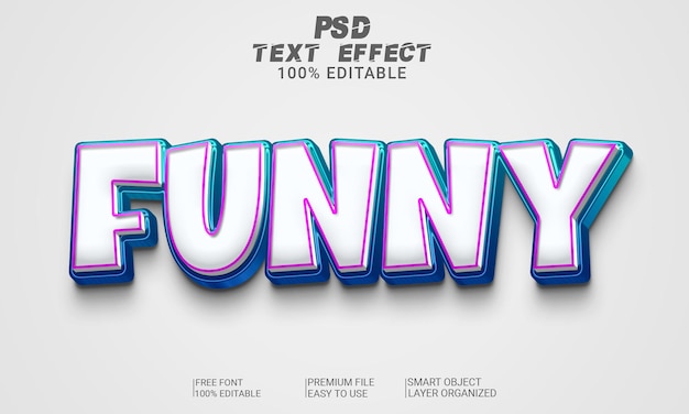 File PSD di effetti di testo 3D divertenti