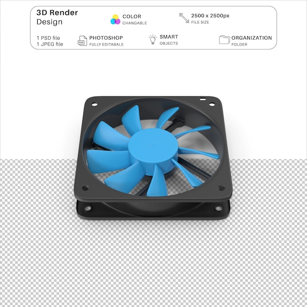 File PSD di modellazione 3D Cooler Blue
