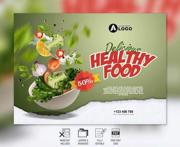 File PSD di progettazione di modelli di alimenti sani