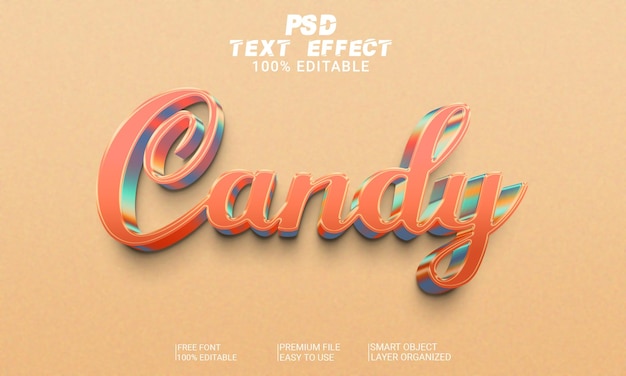 File PSD effetto testo 3D Candy