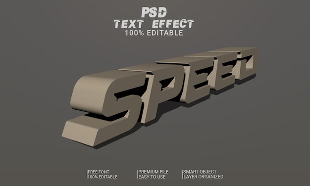 File PSD effetto testo 3D di velocità