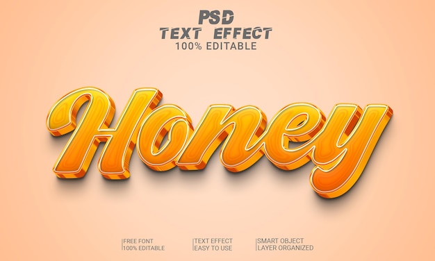 File PSD effetto testo 3D miele