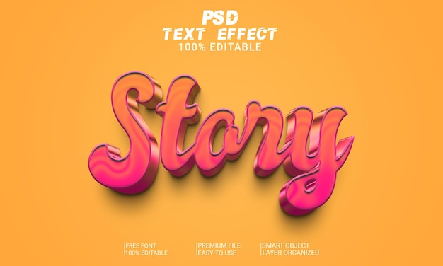 File PSD effetto testo 3D storia