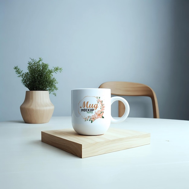 File PSD Mockup di tazza e tazza in ceramica bianca