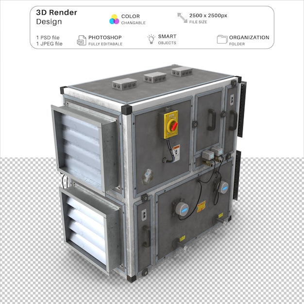 File PSD Pemodelan 3D Kartun Kipas Angin Pendingin