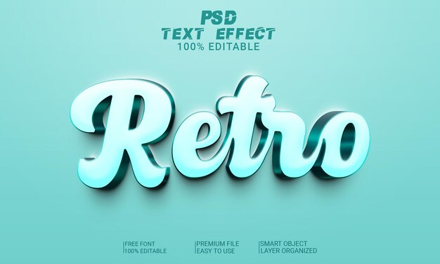 File PSD retrò effetto testo 3D
