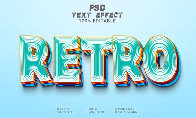 File PSD retrò effetto testo 3D