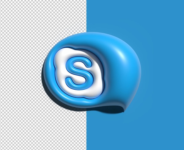 File Psd trasparente 3D di loghi Skype.