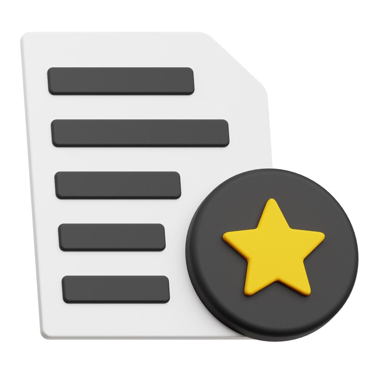 PSD file-review 3d-symbol auf weißem hintergrund isoliert
