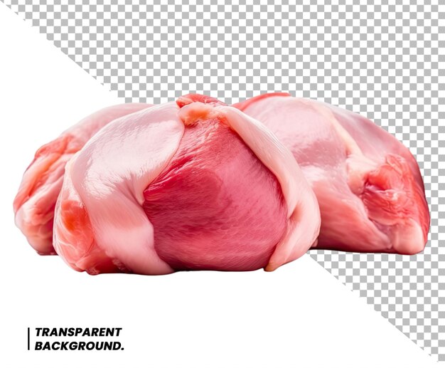 PSD filés de frango cru close-up em branco