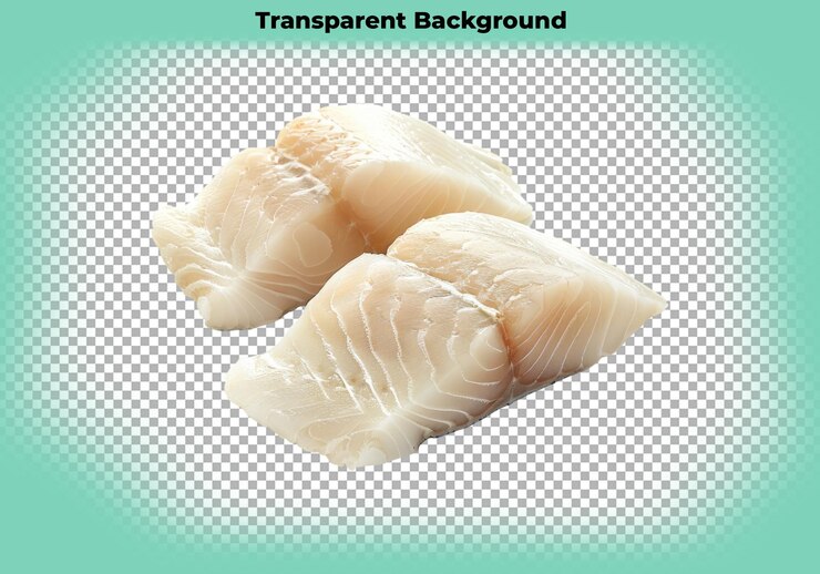 PSD filete de bacalao aislado sobre un fondo transparente