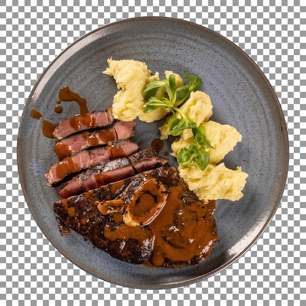 Filete de barbacoa a la parrilla aislado sobre fondo transparente