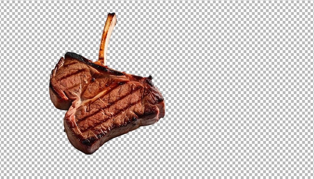 El filete chisporroteando en las parrillas con sabor
