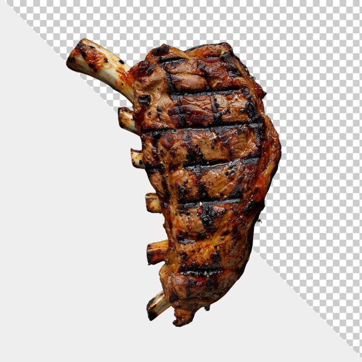 PSD un filete a la parrilla aislado sobre un fondo transparente