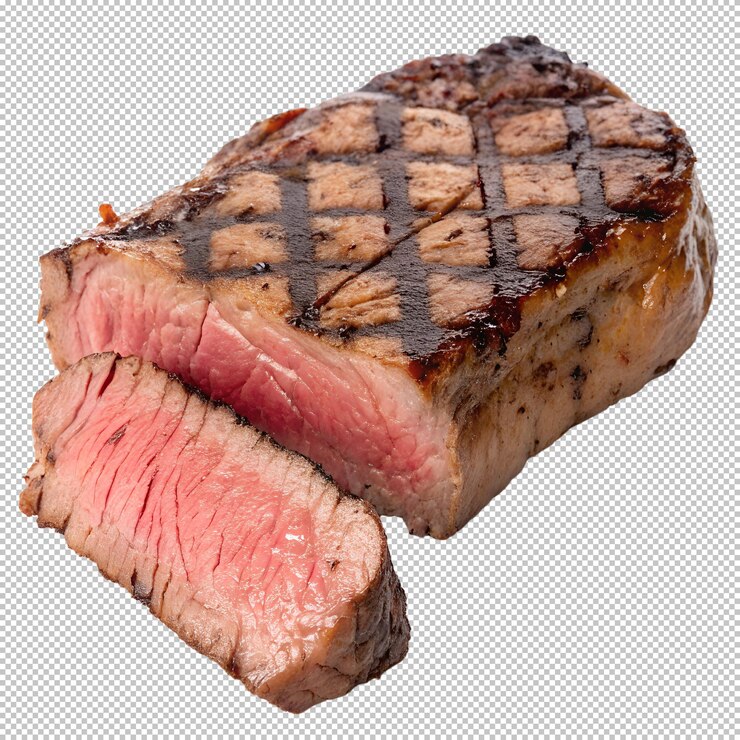 PSD un filete a la parrilla con un corte medio raro perfecto.