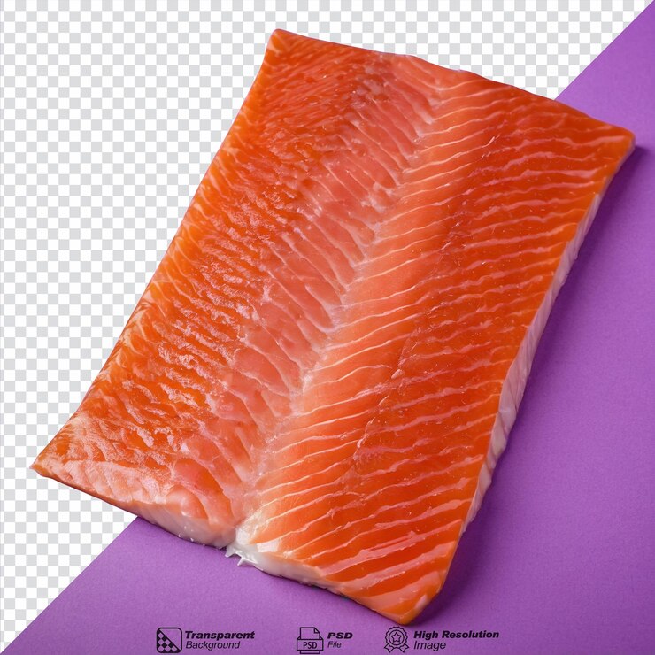 PSD de un filete de trucha fresco aislado
