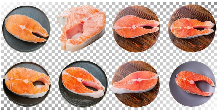 PSD los filetes de salmón fresco de varios orígenes