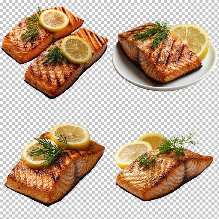PSD filetes de salmón a la parrilla con eneldo de limón