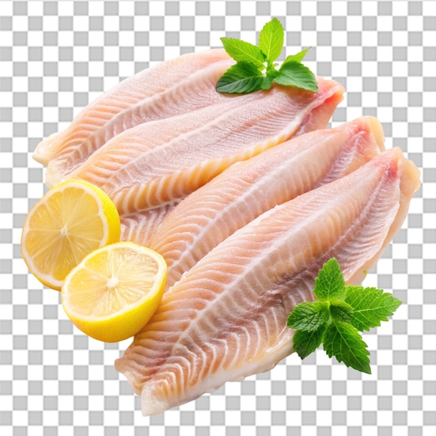Filetti di pesce isolati su sfondo trasparente
