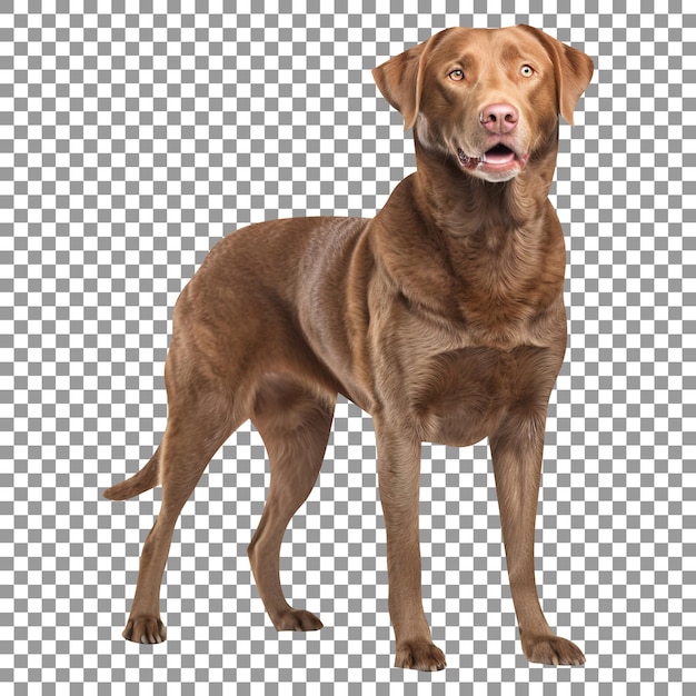Filhote de cachorro bonito da raça chesapeake bay retriever isolado em fundo transparente