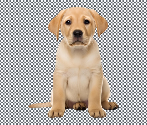 Filhote de cachorro bonito da raça labrador retriever isolado em um fundo transparente