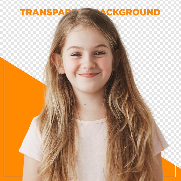 PSD une fille blonde souriant pour une photo avec un fond transparent
