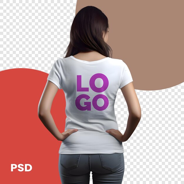 Fille Dans Un T-shirt Avec L'inscription Loss Mockup Psd