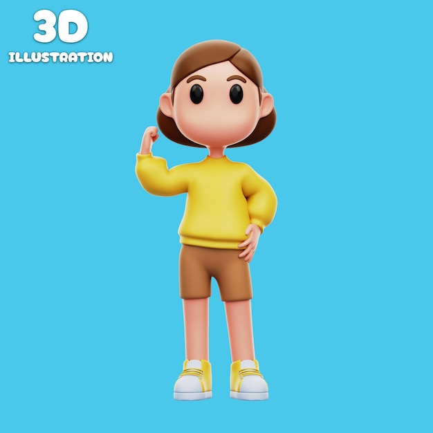 Une fille de dessin animé confiante