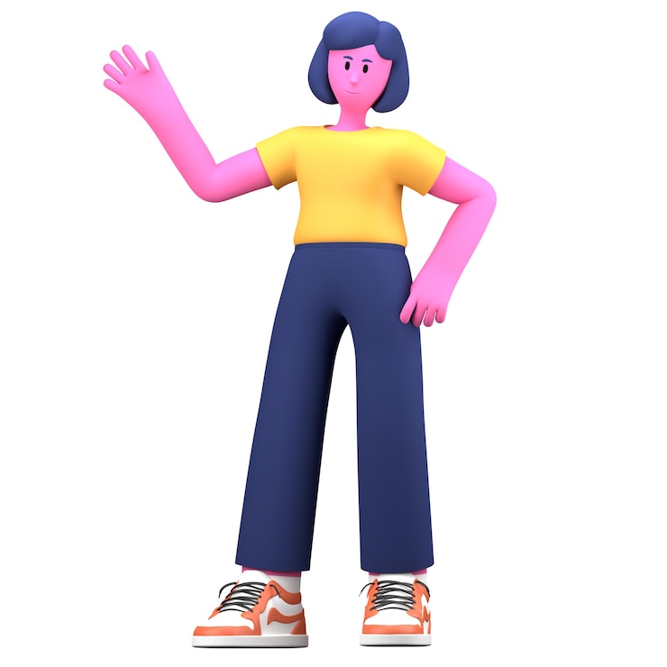 PSD fille dit bonjour activité pose créative