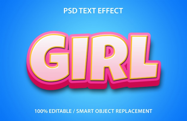 PSD fille d'effet de texte modifiable