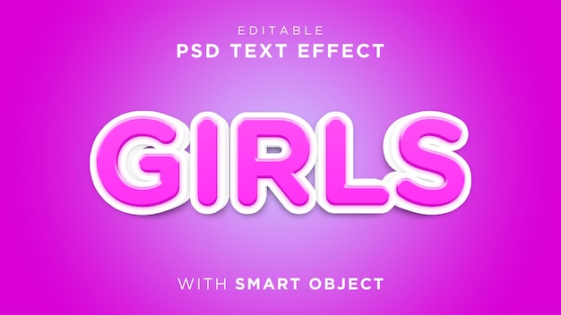 PSD filles 3d style d'effets de texte modifiables