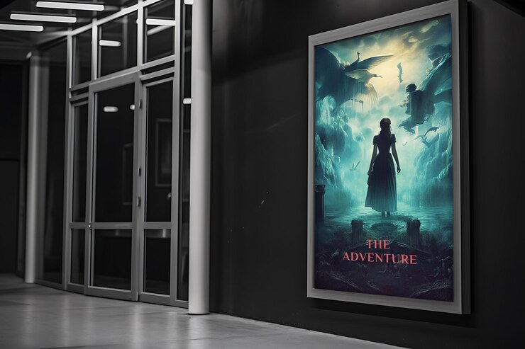 Film festival poster mockup psd