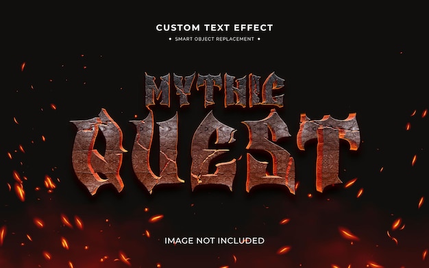 Film mythique et effet de style de texte 3d de jeu