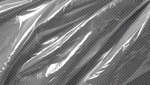 Film plastique transparent et brillant isolé sur le fond