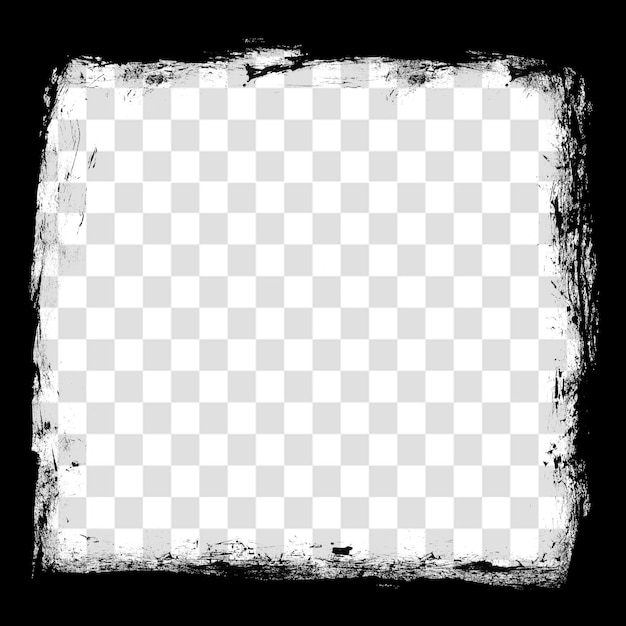 Film Strip Grunge Frame With Dark Texture for Graphics Isolated on a Transparent Background