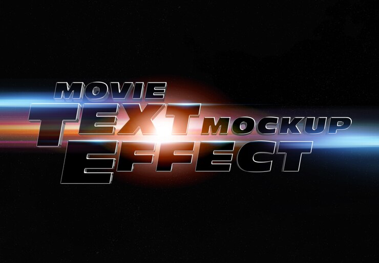 PSD film trailer text effekt mockup