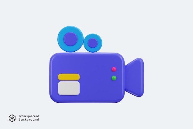 Film video camera icon 3d rendering vector illustration