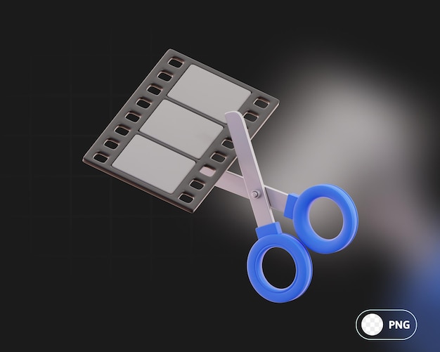 Filmbearbeitung Filmproduktionsgerät und -werkzeuge 3D-Illustration