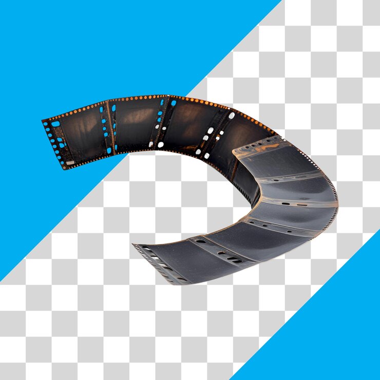 PSD filme de tira com fundo colorido