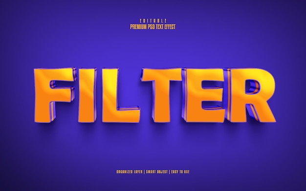 Filtra el efecto de texto psd premium totalmente editable