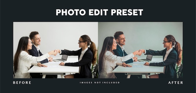 Filtre Prédéfini D'édition De Photos Pour L'accord D'entreprise De La Brochure De Bannière D'entreprise