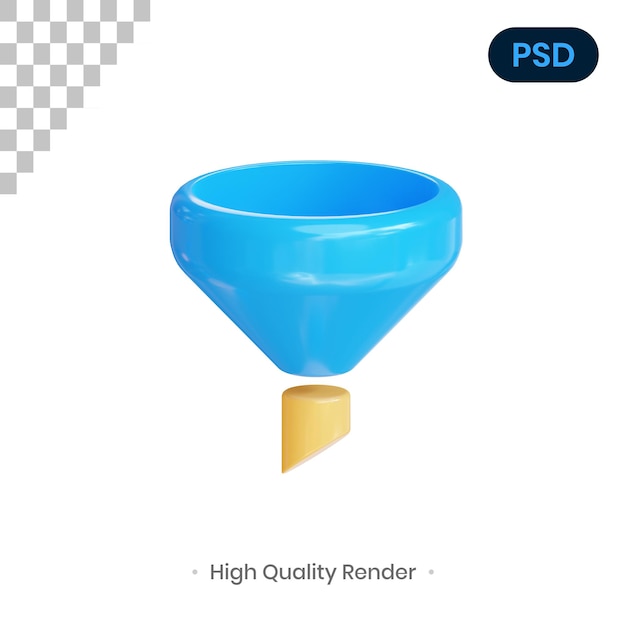 PSD filtro 3d render ilustração psd premium