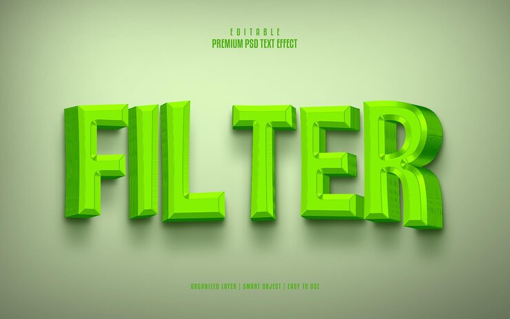 PSD filtro de efecto de texto psd premium editable