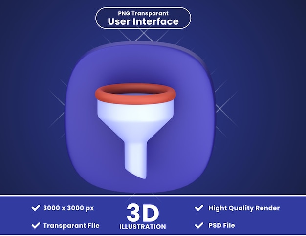 Filtro de ilustración de icono 3d