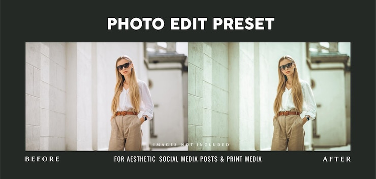 PSD filtro predefinido de edição de fotos cinematográficas para influenciadora corporativa de mulheres trabalhadoras
